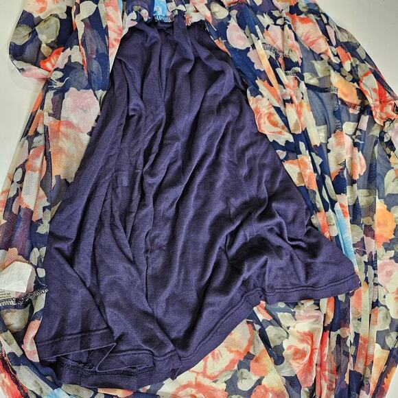 Potter's Potter's Floral Sheer Lined Maxi Dress Small Stretch A-line - Picture 7 of 9